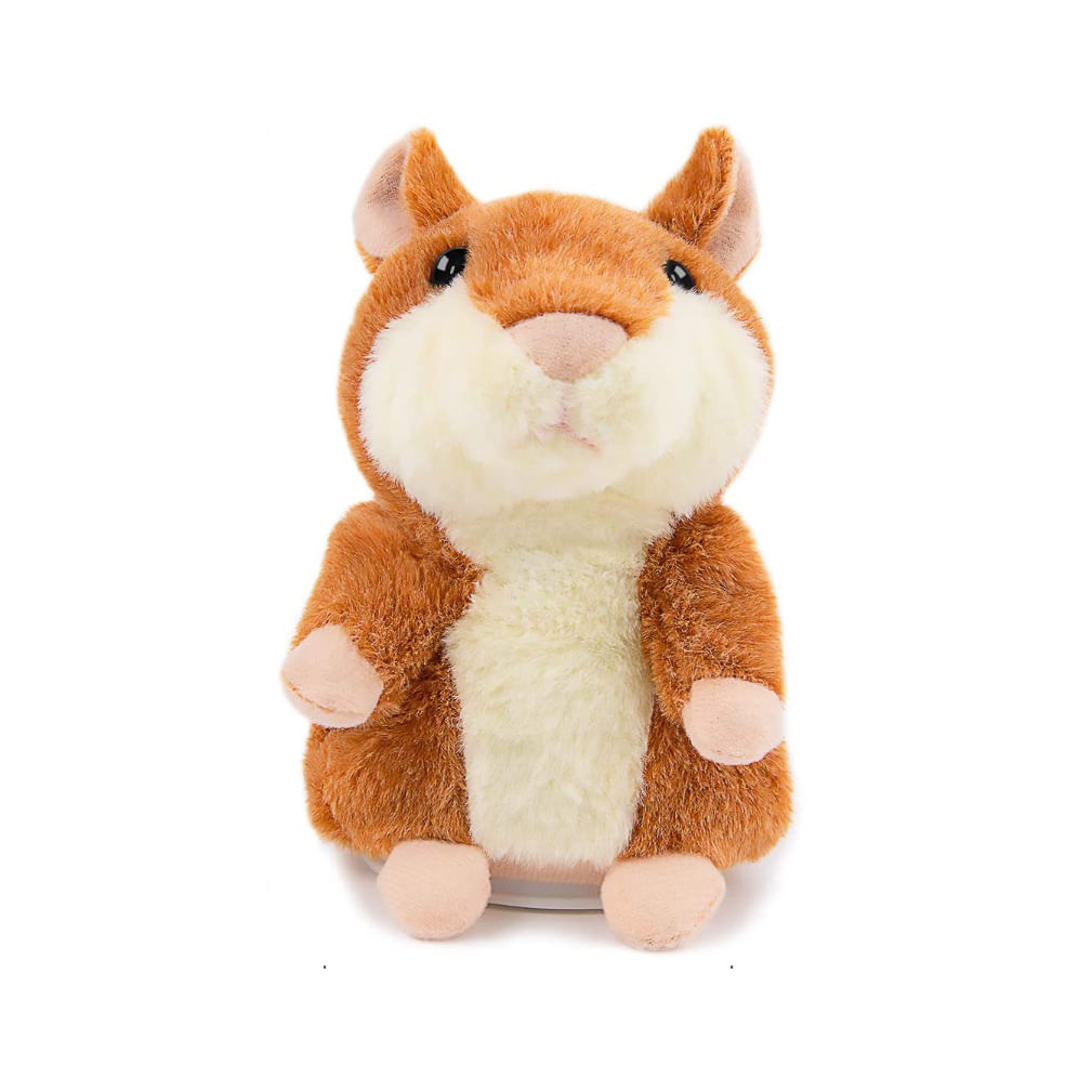 Brinquedo De Pelúcia Talking Brown Hamster 15 Cm Em Algodão E Pelúcia