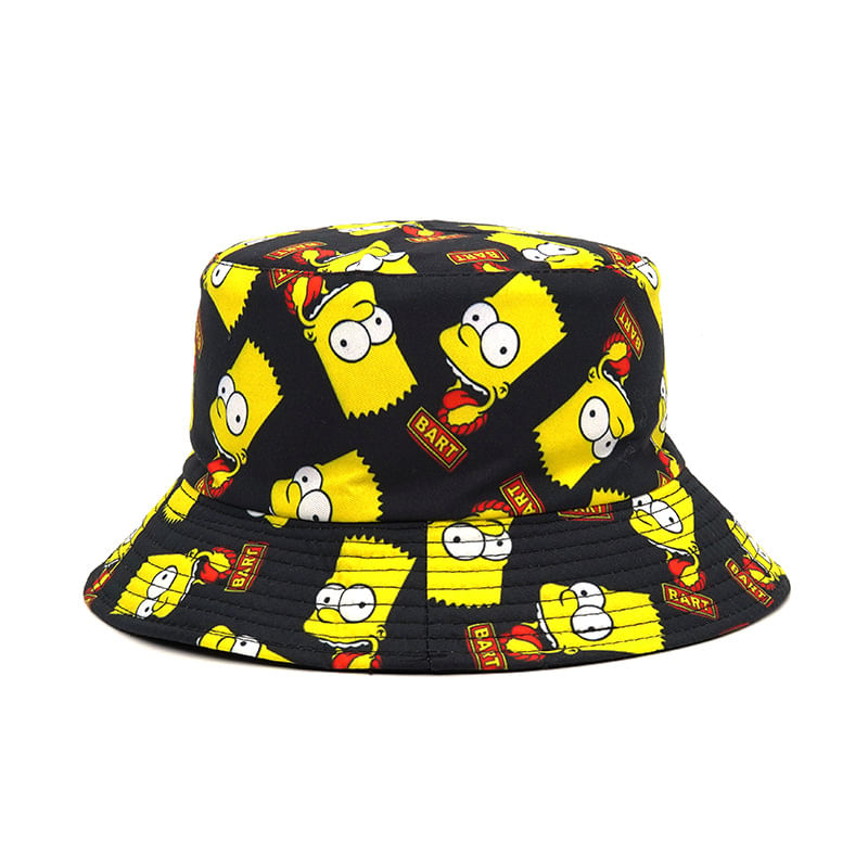 Bucket Hat Simpsons Anime Unissex Casual Beach Fisherman's