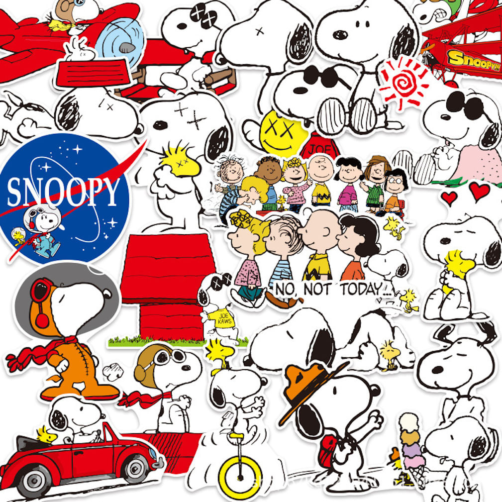 Pacote De Adesivos Snoopys Anime 22 Peças De Desenho Animado Decorativo De 8 A 10 Cm