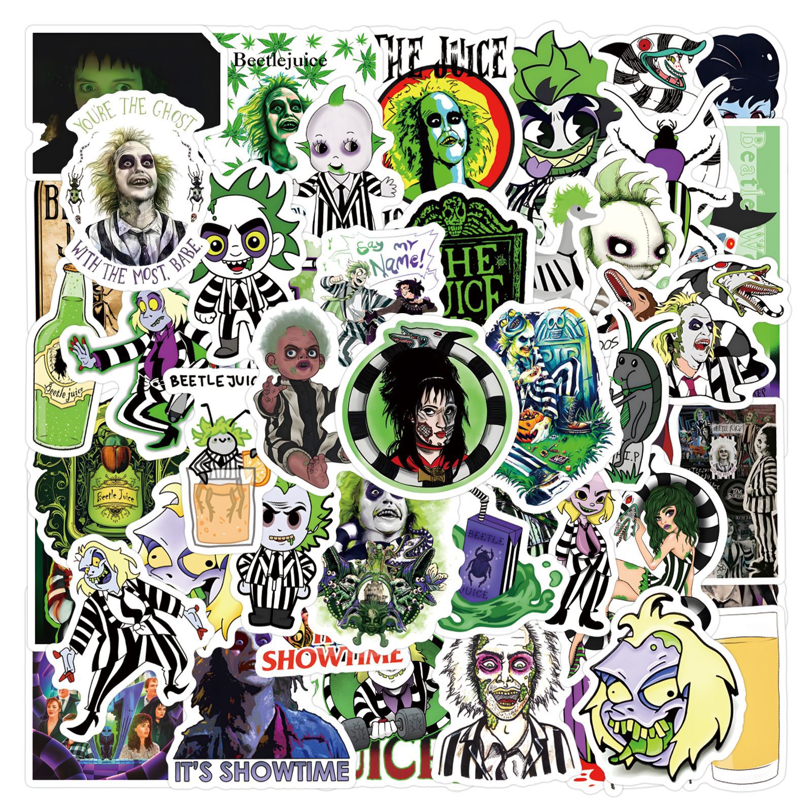 Adesivos Beetles Juices, Vinil Impermeável, Anime, 60 Unidades/lote