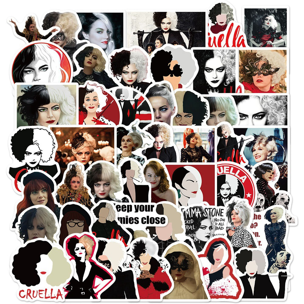 Lote De Adesivos: 50 Unidades, Cento E Um Dálmatas Cruellas De Vils Cr