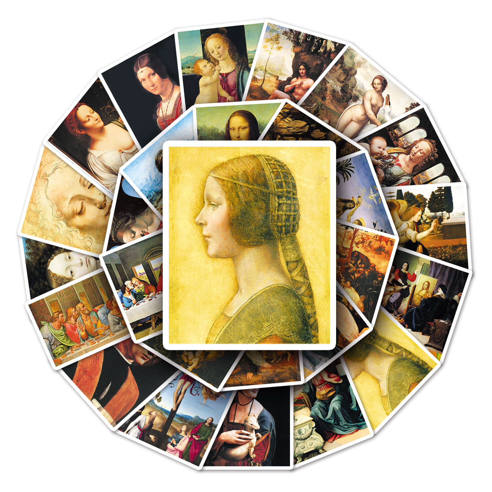 Pacote De Adesivos Da Vinci Art Oil Paintings Anime Waterproof