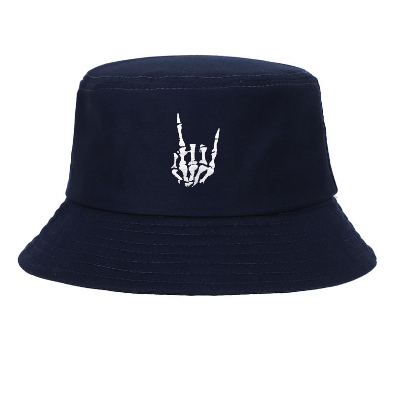 Bucket Hat Skeletona Hands Anime Unissex Beach Fisherman