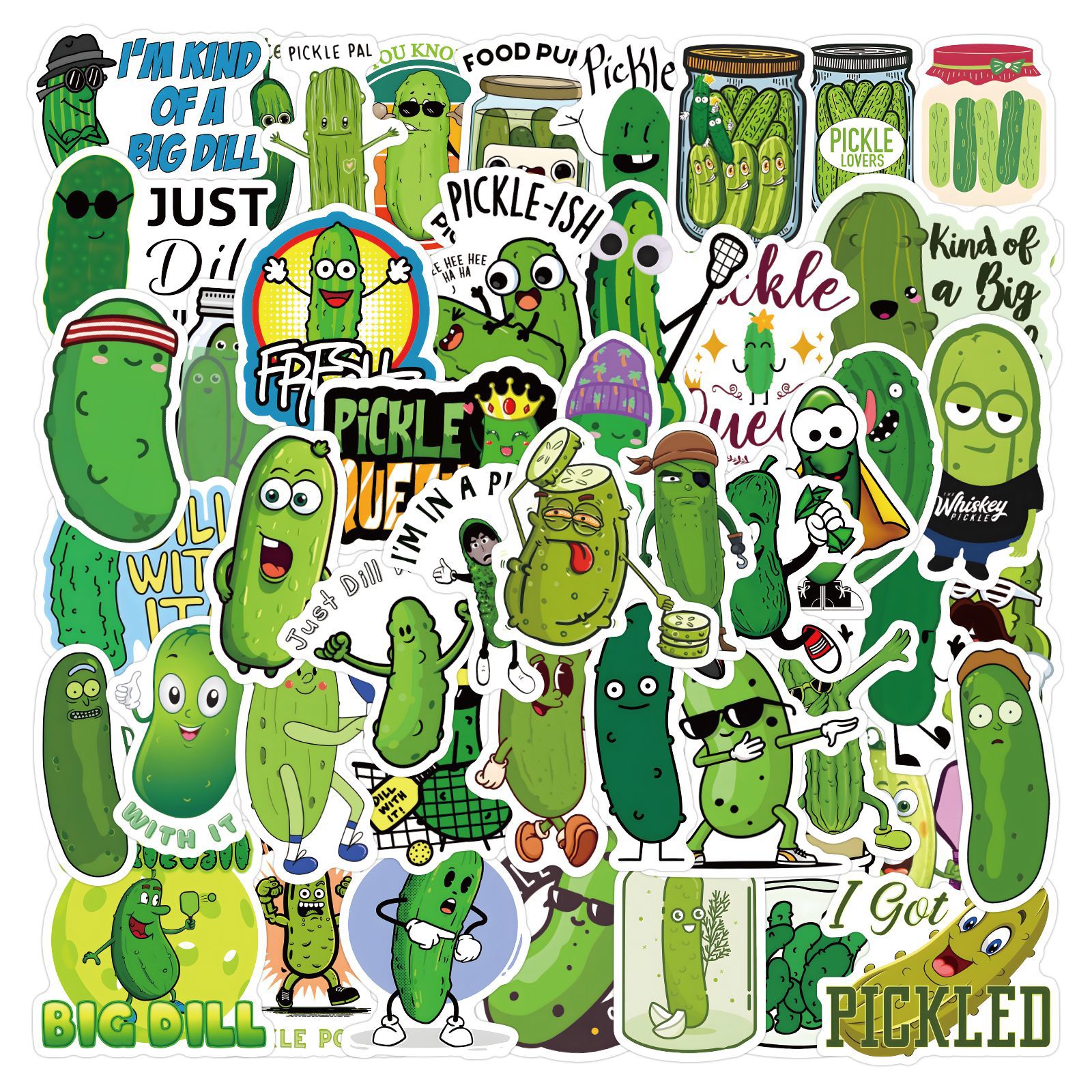 Pacote De Adesivos Pickles Anime Waterproof Vinyl 60 Unidades