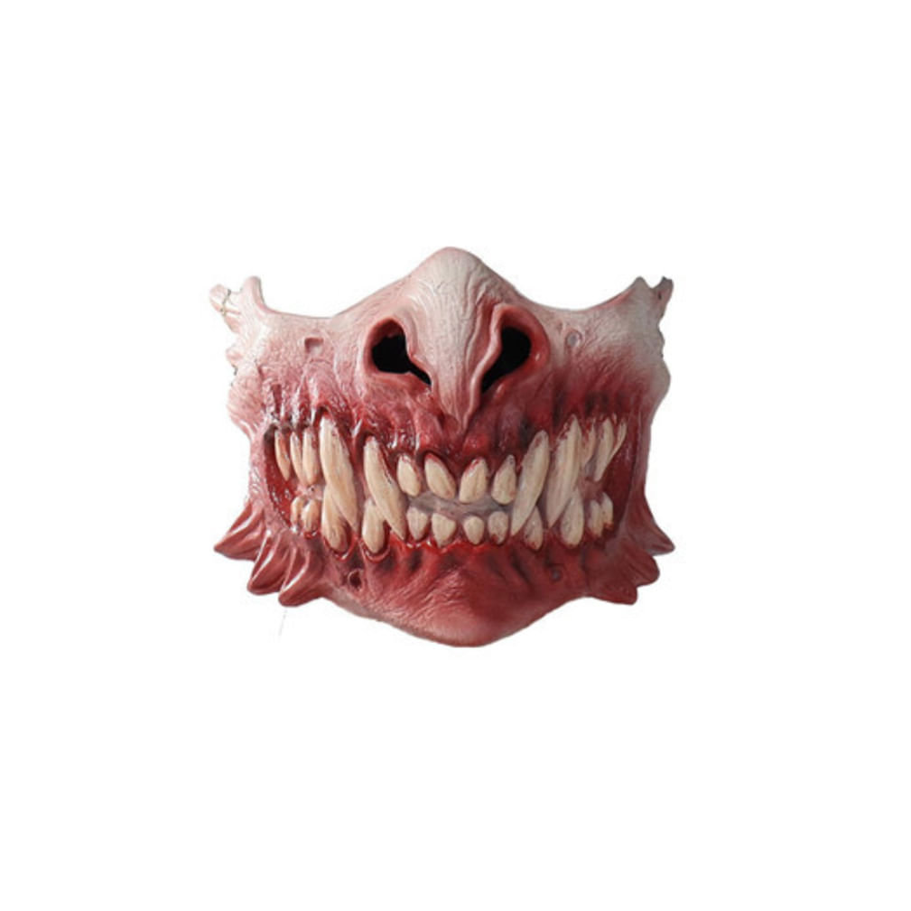 Máscara De Cosplay Horror Walker Mouth Latex Para Decoração De Halloween