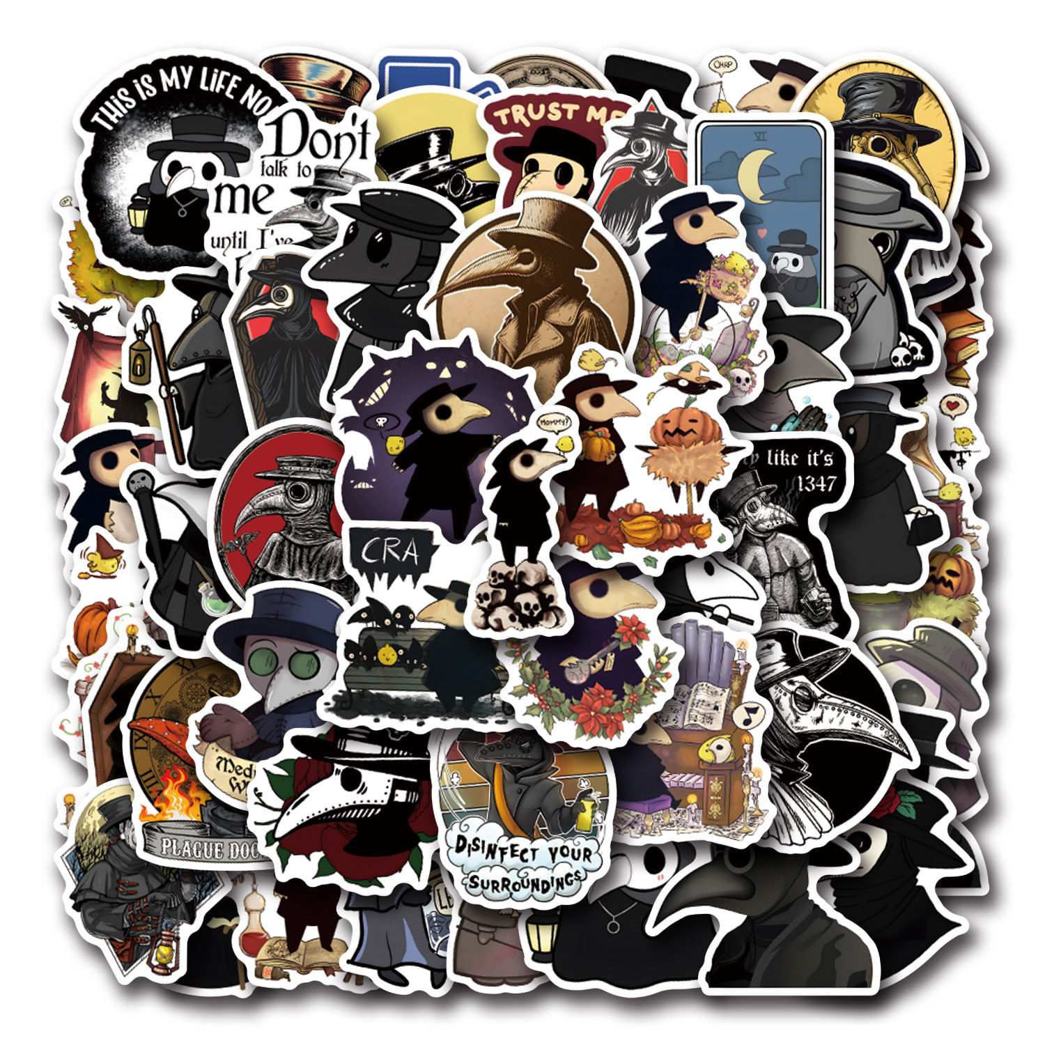 Adesivos Plagues Doctors, Vinil Impermeável, Anime, 55 Unidades/lote