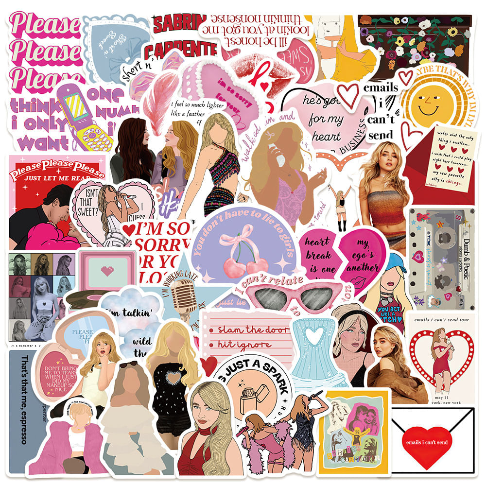 Adesivos Sabrinas Carpenters Em Vinil Impermeável 50 Unidades/lote