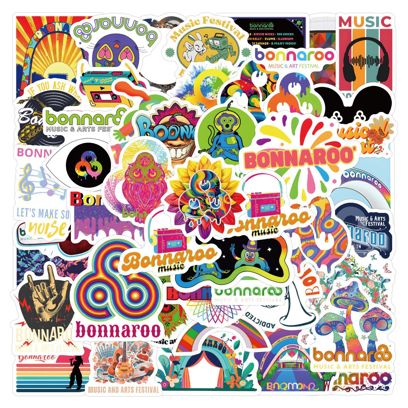 Adesivos Bonnaroos Waterproof Vinyl Anime 60 Unidades/lote 5-7 Cm