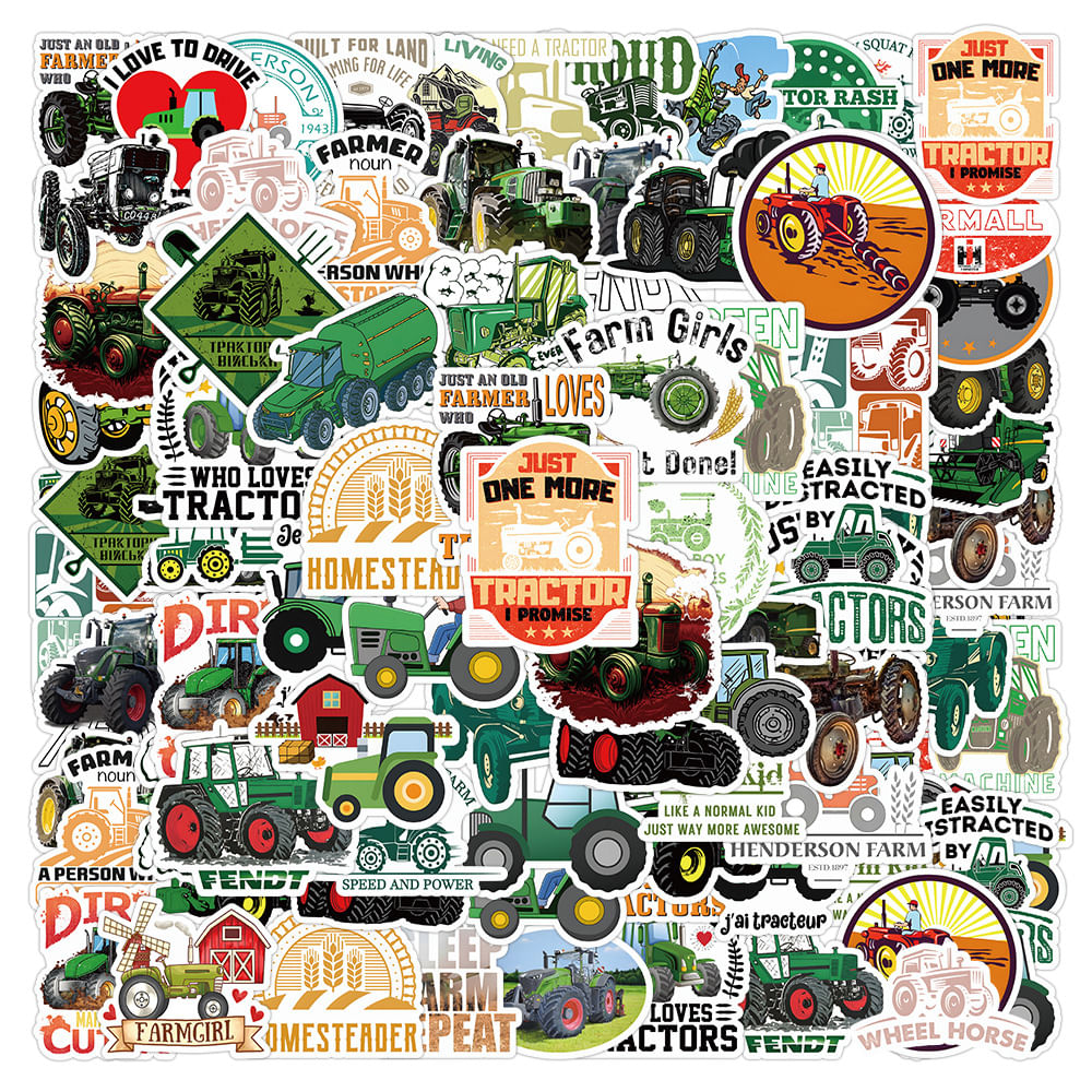 Pacote De Adesivos Tractor Anime Waterproof Vinyl 50 Unidades