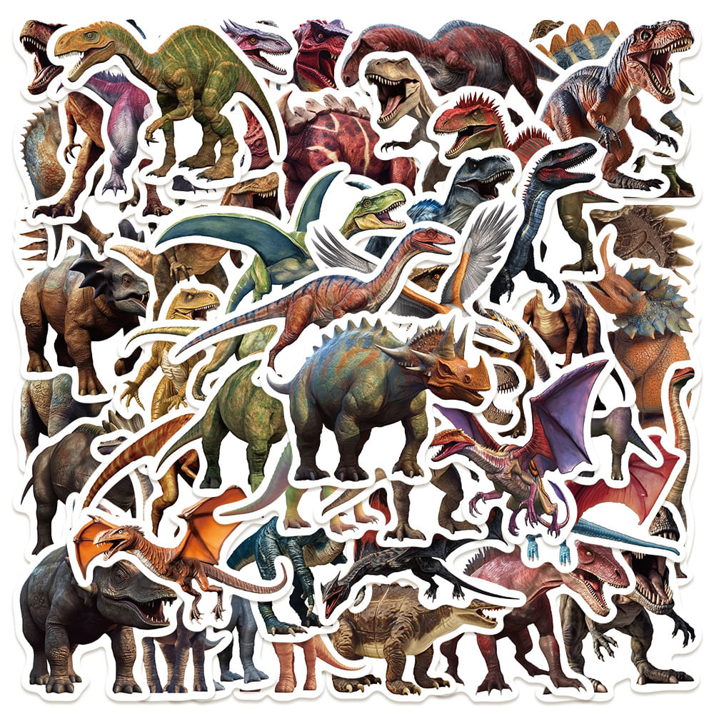 Adesivos Jurassics Dinosaurs Em Vinil Impermeável 50 Unidades/lote