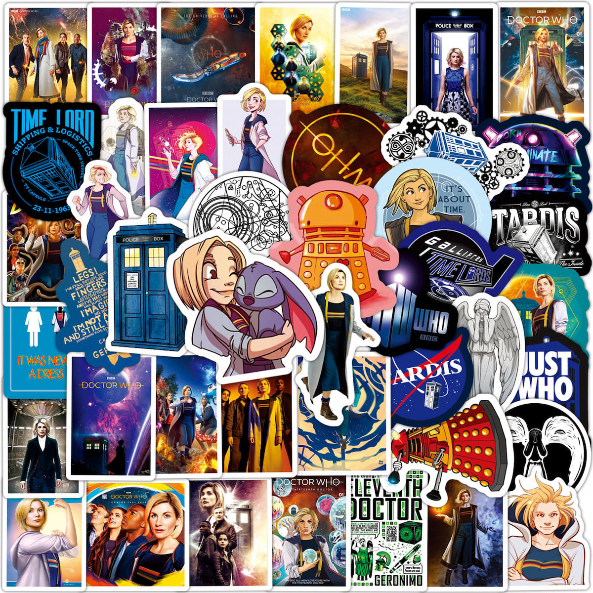 Pacote De Adesivos Doctors Who Anime, Vinil Impermeável, 100 Unidades