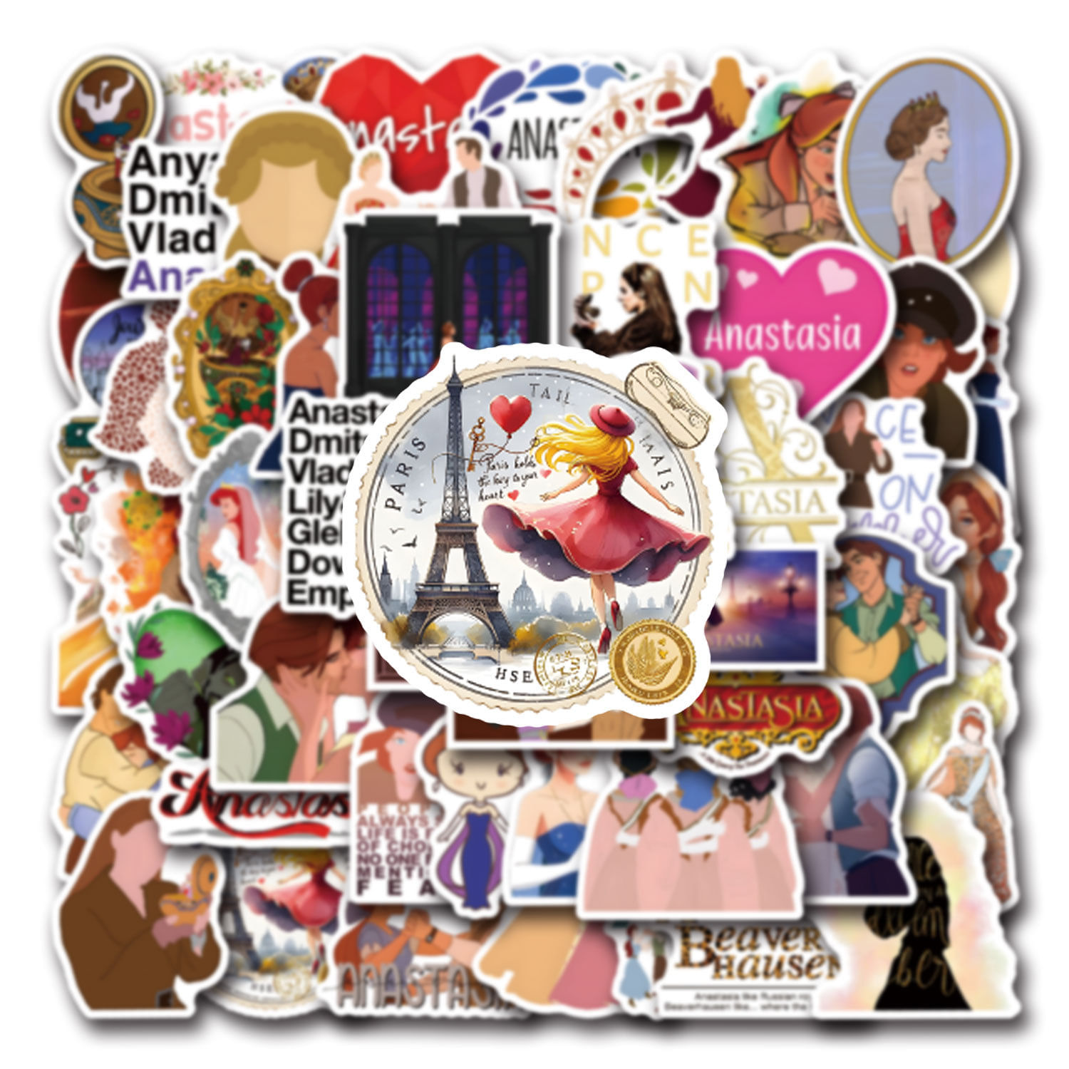 Adesivos Anastasias Waterproof Vinyl Anime 55 Unidades/lote 5-7 Cm