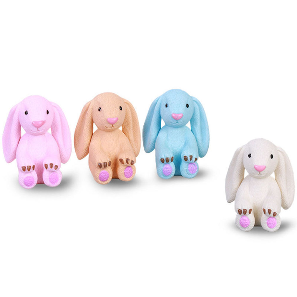 Coleção Figure Toy Anime Sitting Rabbits, 4 Peças, Modelo Chara