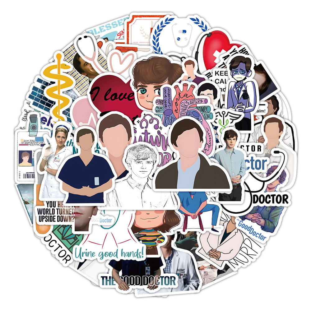 Pacote De Adesivos Com 50 Unidades/pacote Anime Doctors Waterproof Vinyl Sti
