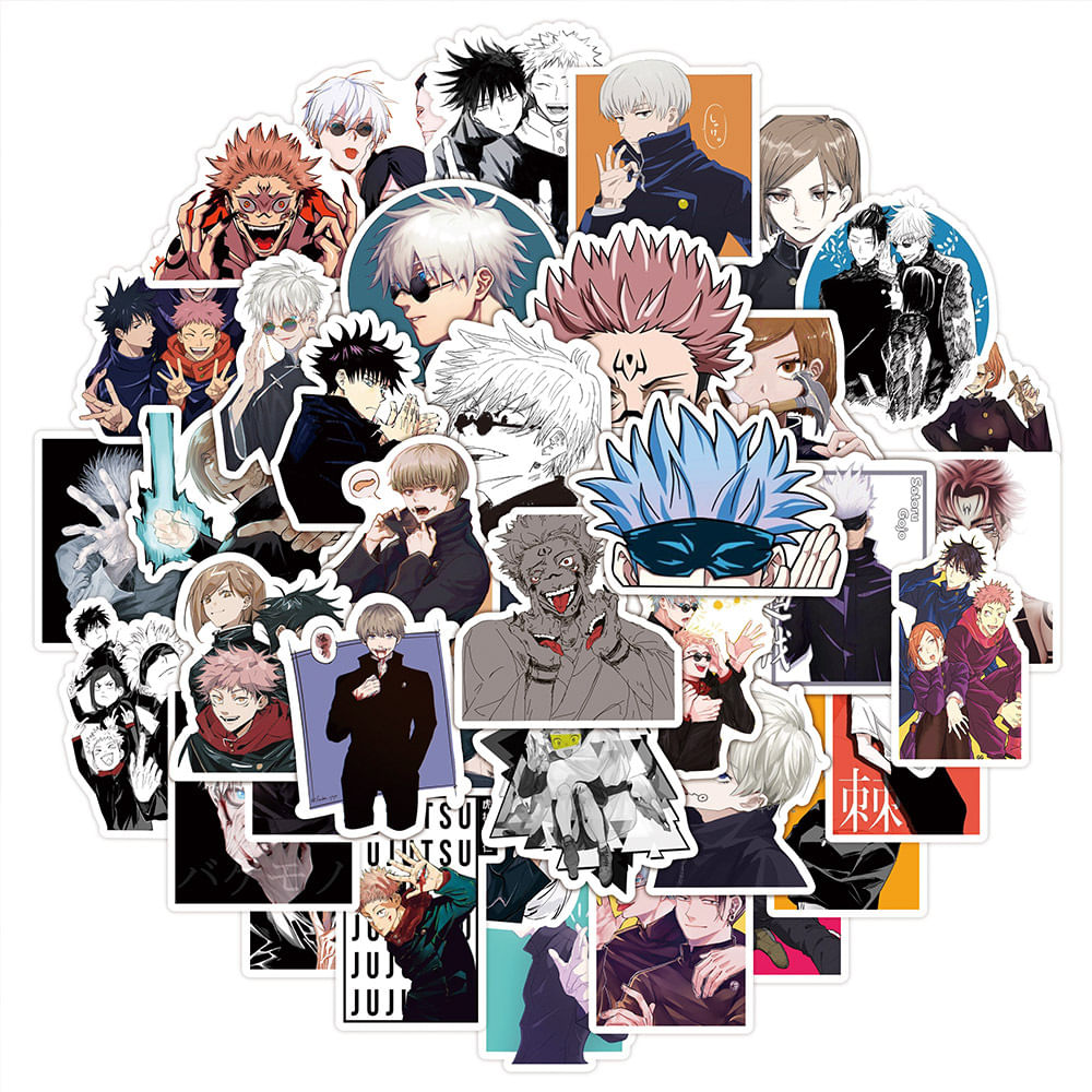 Pacote De Adesivos Jujutsus Kaisens Anime Waterproof Vinyl X50