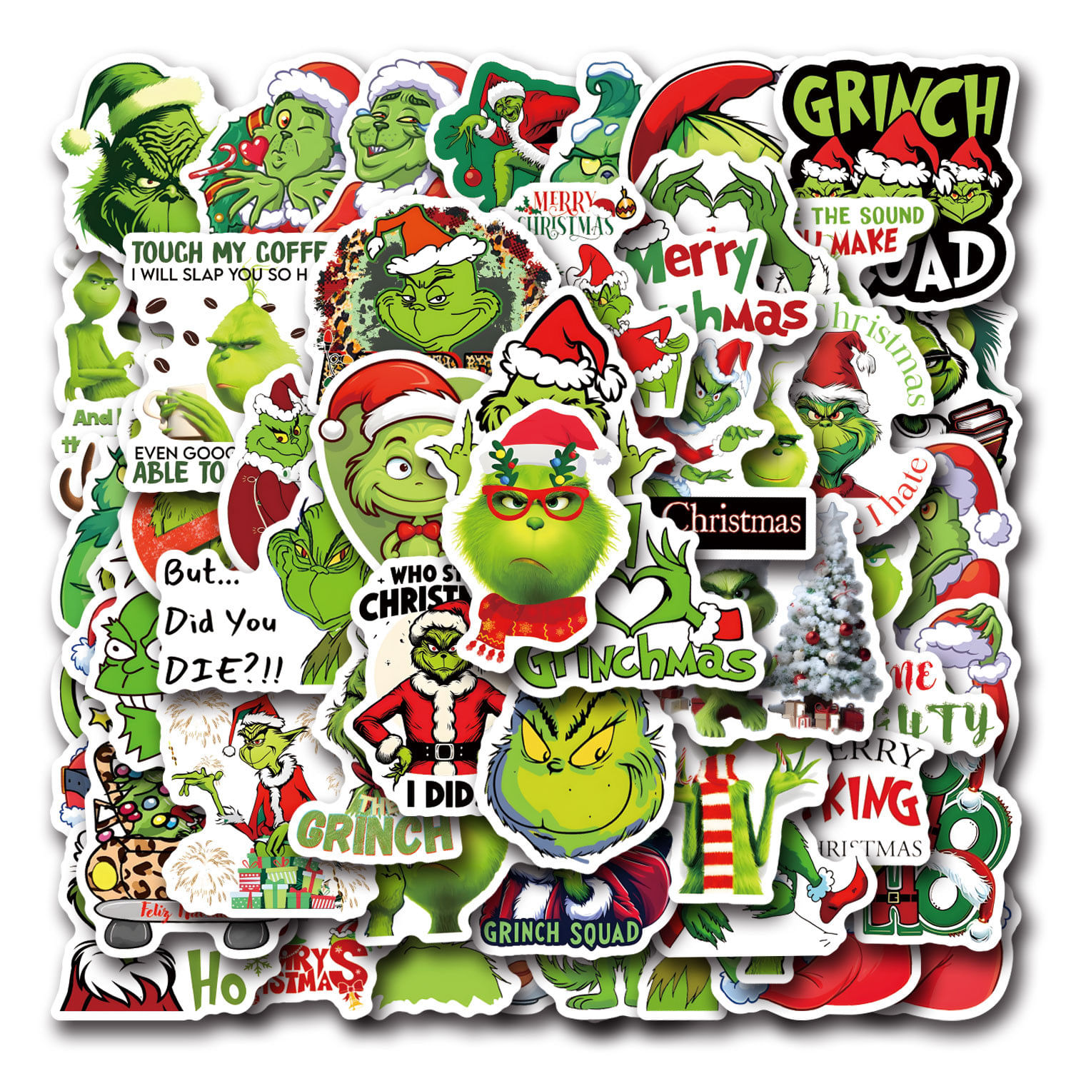 Adesivos Hows Grinchs Stoles Christmas Waterproof 55 Unidades