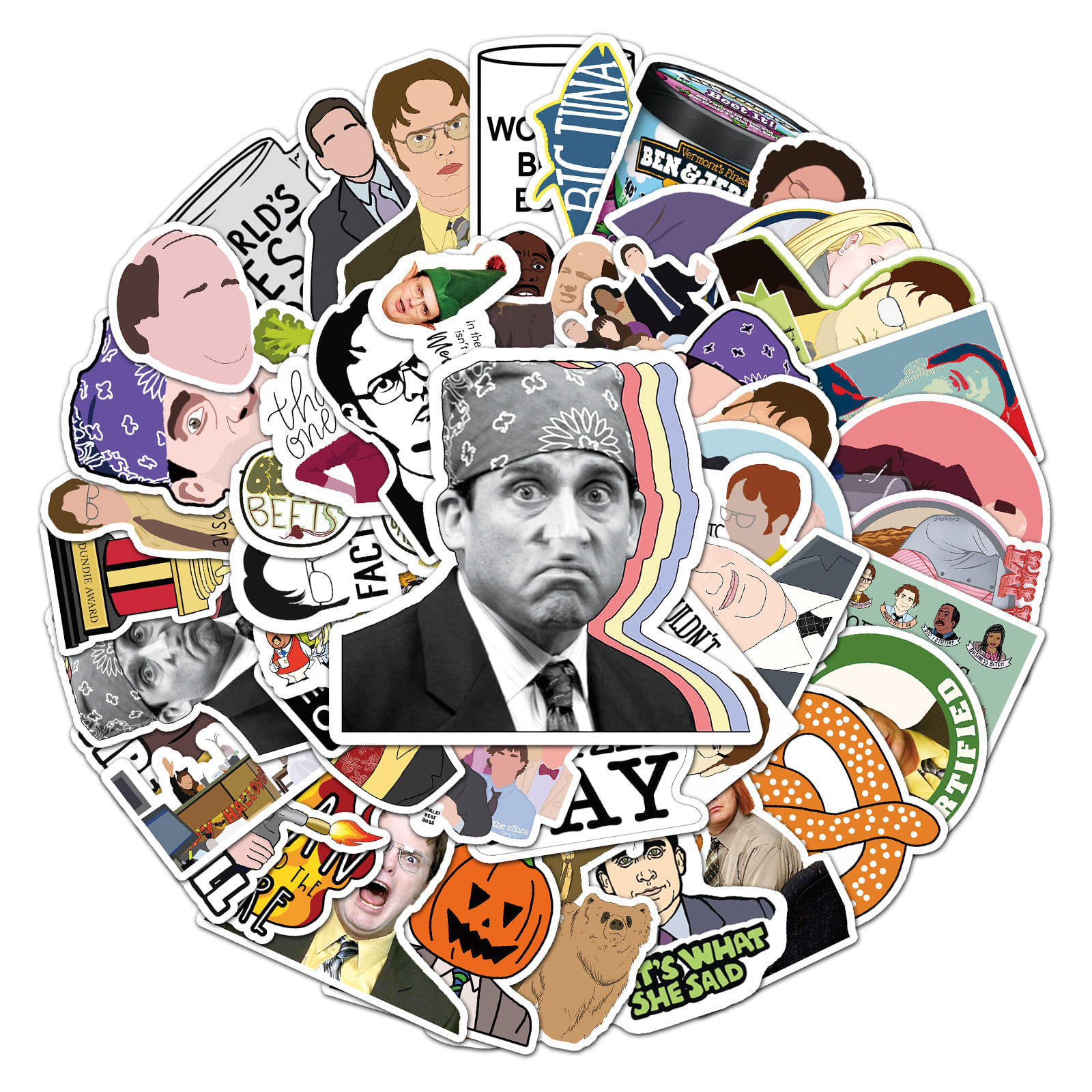 Pacote De Adesivos Offices Anime Waterproof Vinyl 50 Unidades