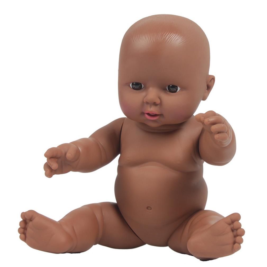 Simulation Vinyl Reborn Baby Doll Figure Toy, Preto, 30 Cm