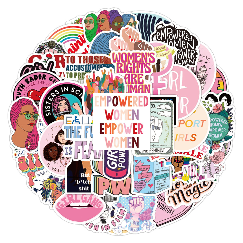 Pacote De Adesivos Feminists Anime Waterproof Vinyl 50 Unidades