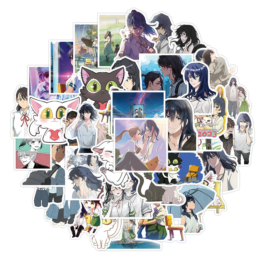 Pacote De Adesivos Suzumes No Tojimaris Anime Waterproof Vinyl