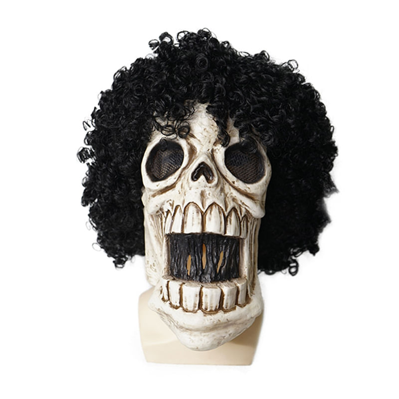 Máscara De Cosplay Latex Overhead Brooker Com Cabelo Preto