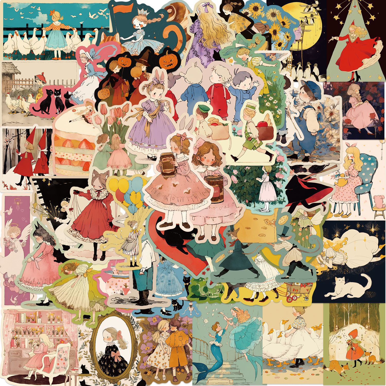 Adesivos De Vinil Impermeável Fairy Tale, 50 Unidades Para Decoração
