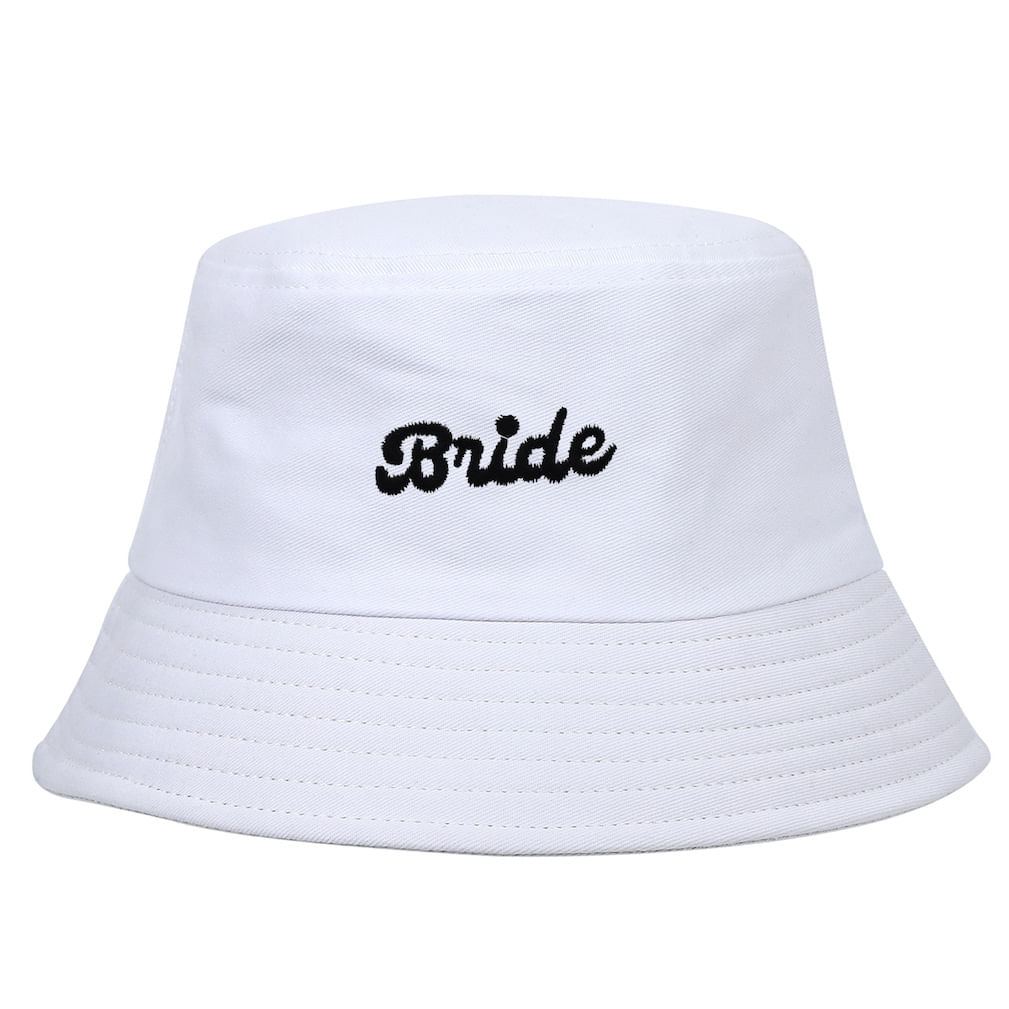 Bucket Hat Brides White Sun Hat Unissex 56-58 Cm Para Mulheres E Homens