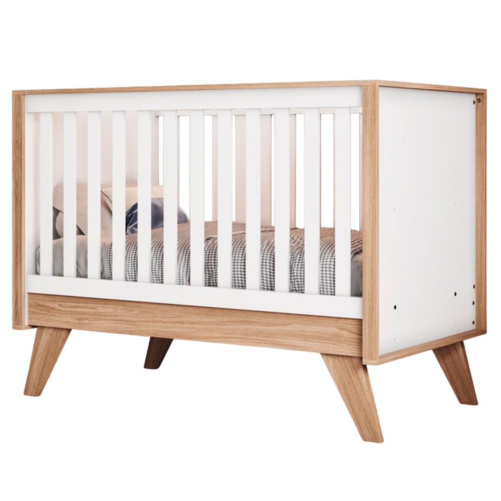 Berco Mini Cama Grade Fixa 139x79 Cm Confete Branco Jequitiba Hp Henn