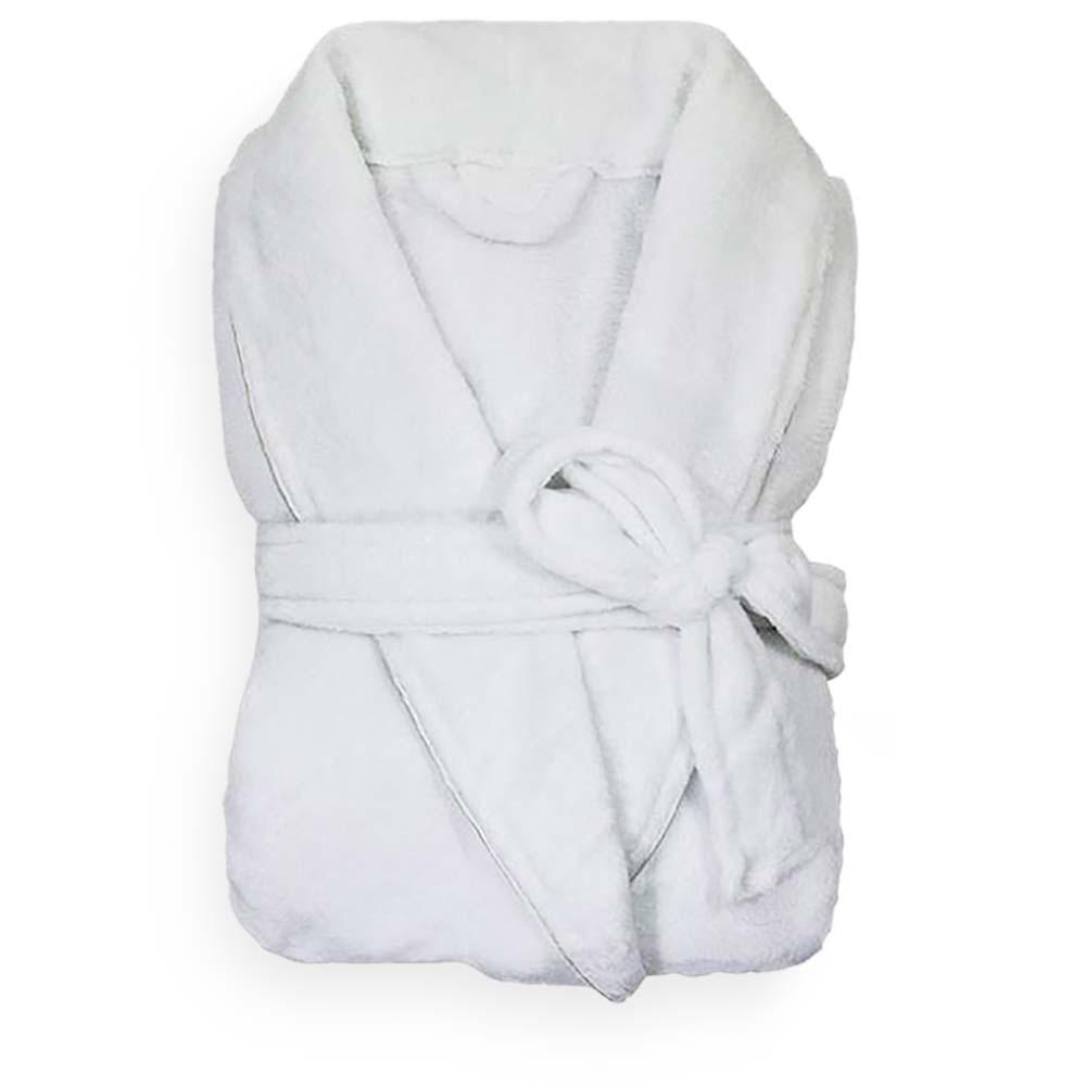 Roupão De Banho Adulto Unissex Neo Velour - Camesa M Branco