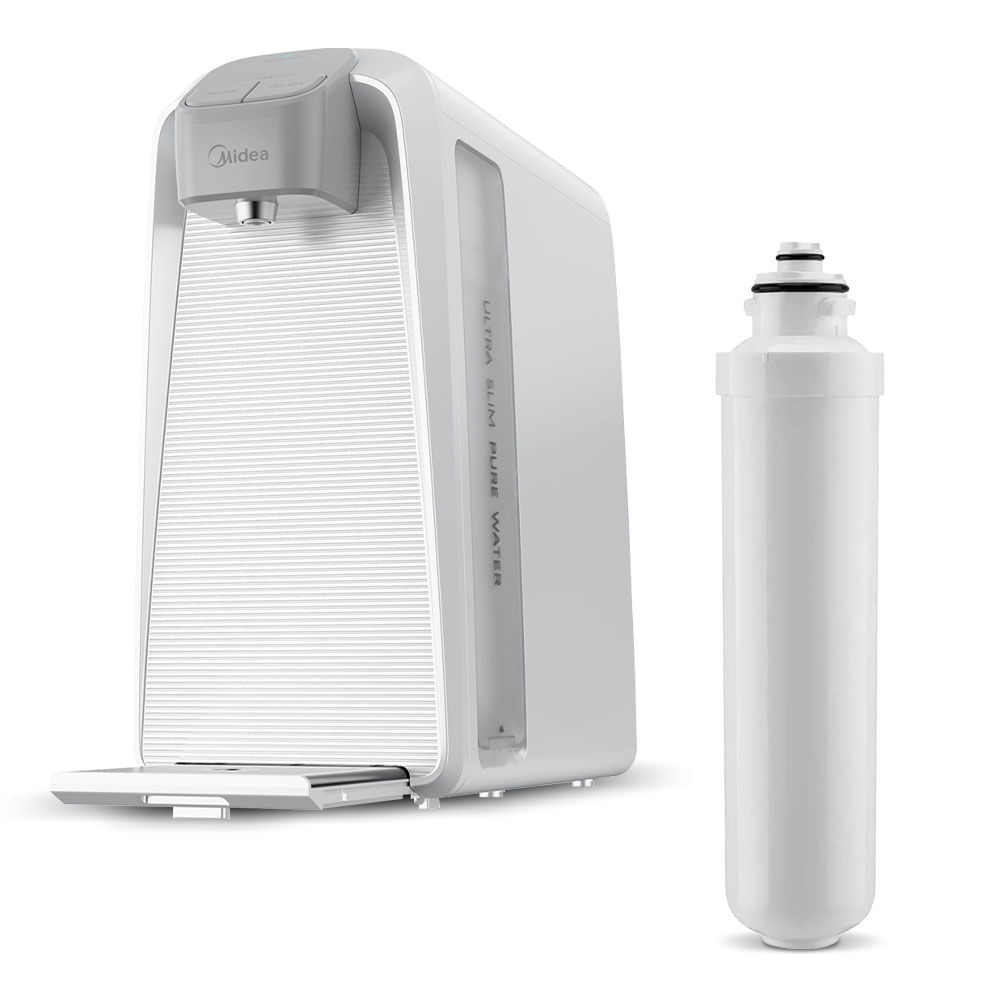 Kit Purificador De Água Slimpure Branco + 1 Filtro Refil Midea Jdd2580tw.fpbtnb1x - Bivolt