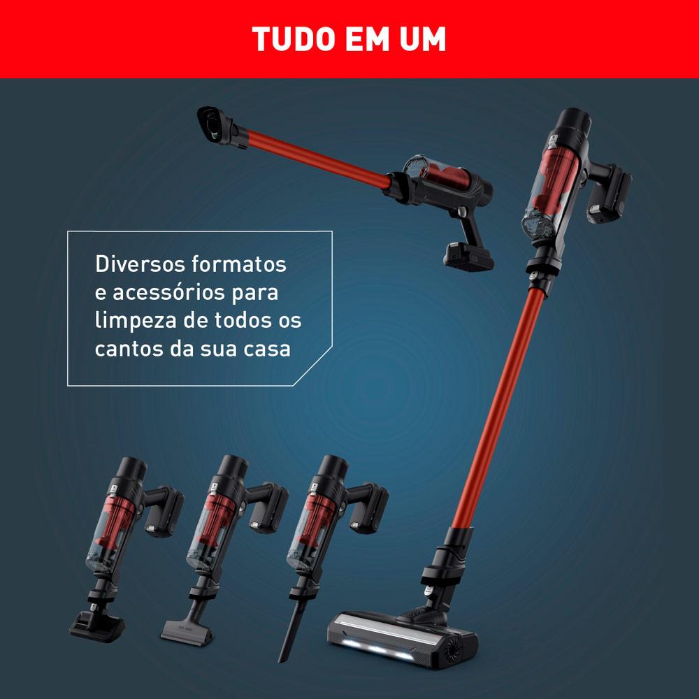 Kit Aspirador De Pó Vertical Sem Fio Xpert 7.60 Rh6a Bivolt Com Ferro De Passar Steamgliss Fsgp 127v Arno