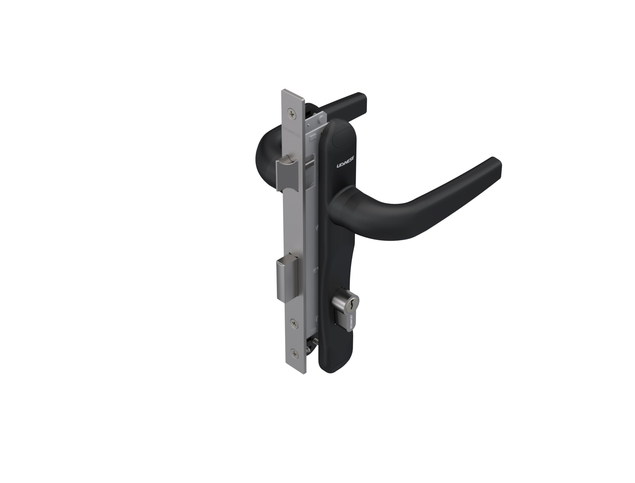 Fechadura Giro Udinese Maçaneta 325/65 Espelho Euro Branco