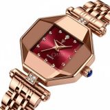 Relógio Rosé Vinho Pulseira Elos Resistente Contra Água