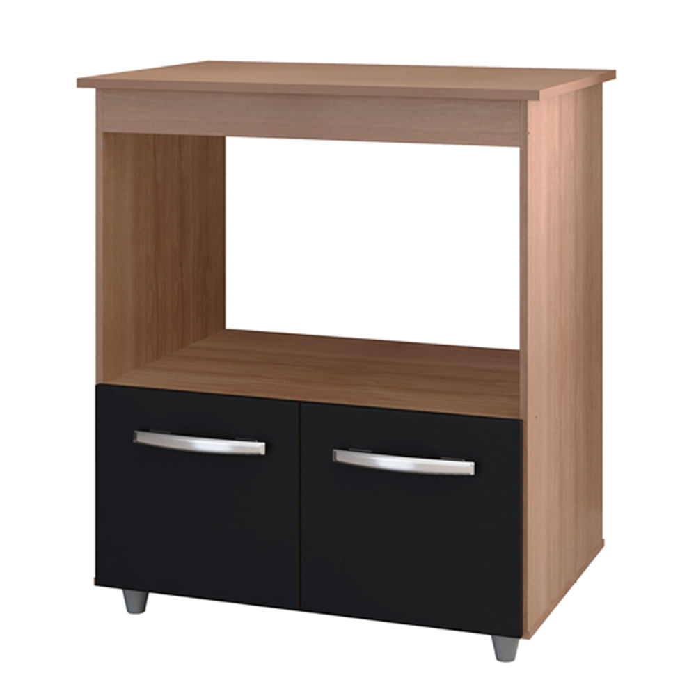 Balcao Multiuso C/ Tampo 83 Cm 2p Angela Savana Preto Mobbs