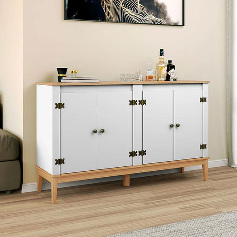 Aparador Buffet Movelbento Colonial, 4 Portas, Mdp E Mdf - Mb1014
