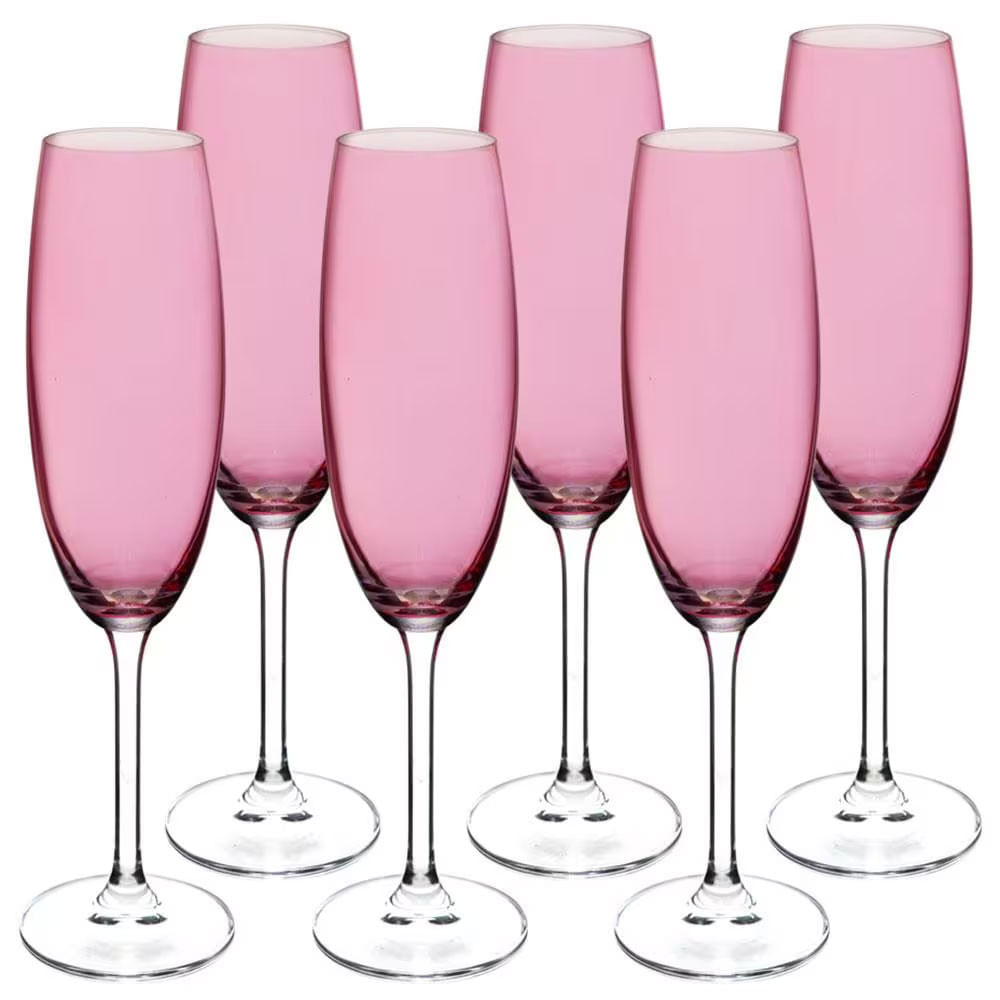 Conjunto De Taças Para Champanhe Gastro 220ml Violeta 6 Peças Bohemia
