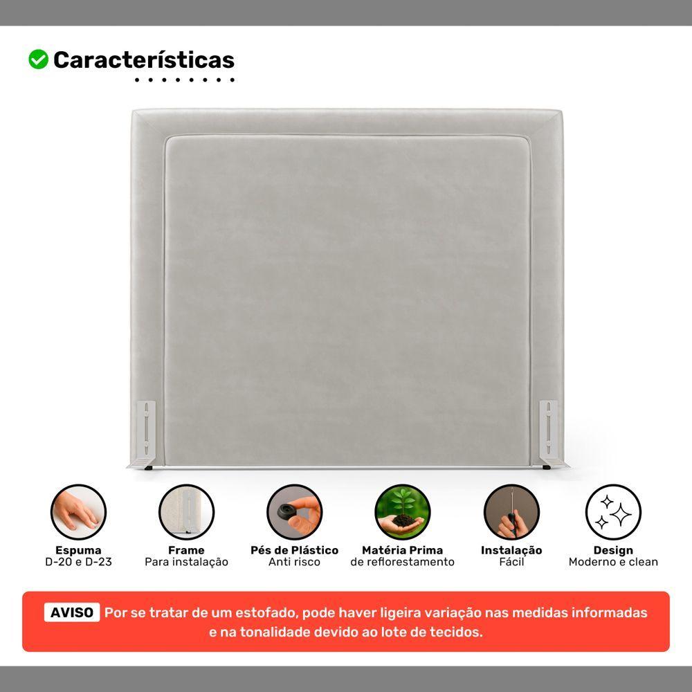 Cabeceira Cama Box Casal Padrão Alba 140cm Com Frame Veludo Bege Claro ...