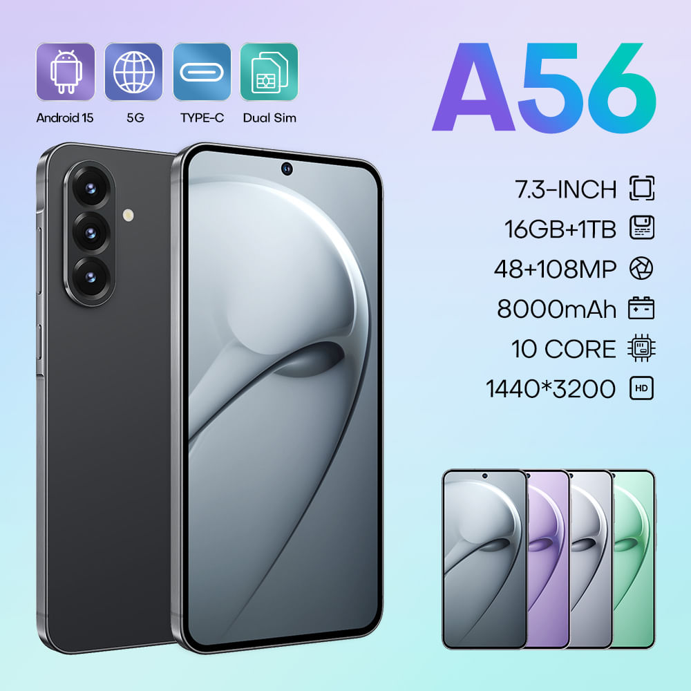 Smartphone Stqc A56 Cross-border 16 Gb+1 Tb 6,75" Preto