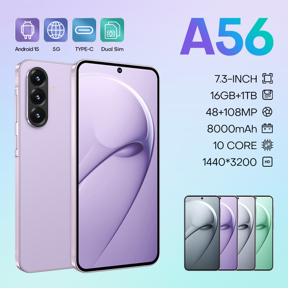 Smartphone Stqc New A56 Cross-border 16 Gb+1 Tb 6,75" Roxo