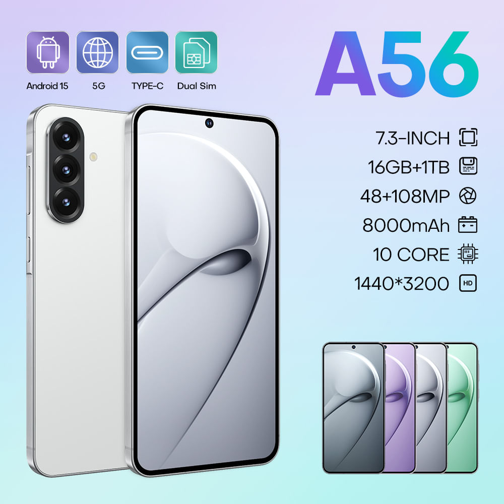 Smartphone Stqc New A56 Cross-border 16 Gb+1 Tb 6,75" Branco