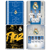 Caderno Espiral Capa Dura 1x1 - 80 Folhas - Real Madrid - Credeal Credeal