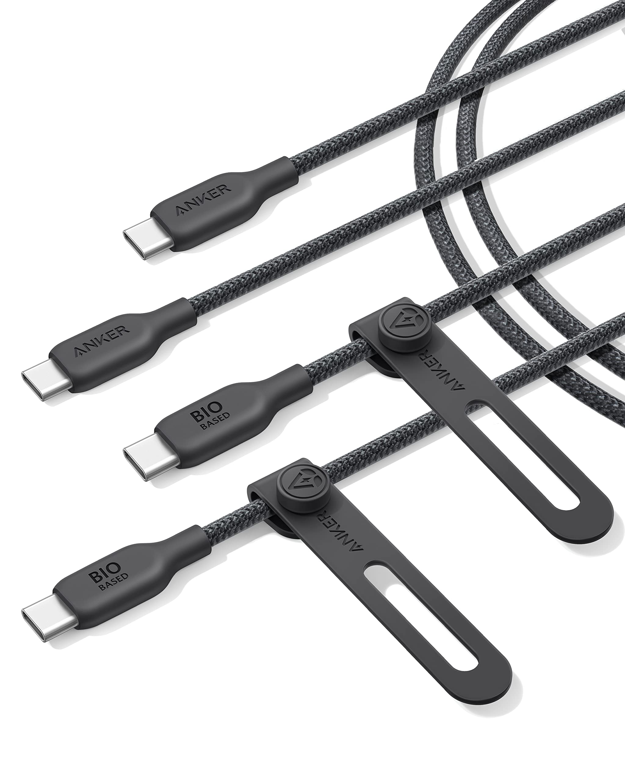 Cabo Usb C Anker Bio-braided Type C Fast Charge, 6 Pés, Pacote Com 2