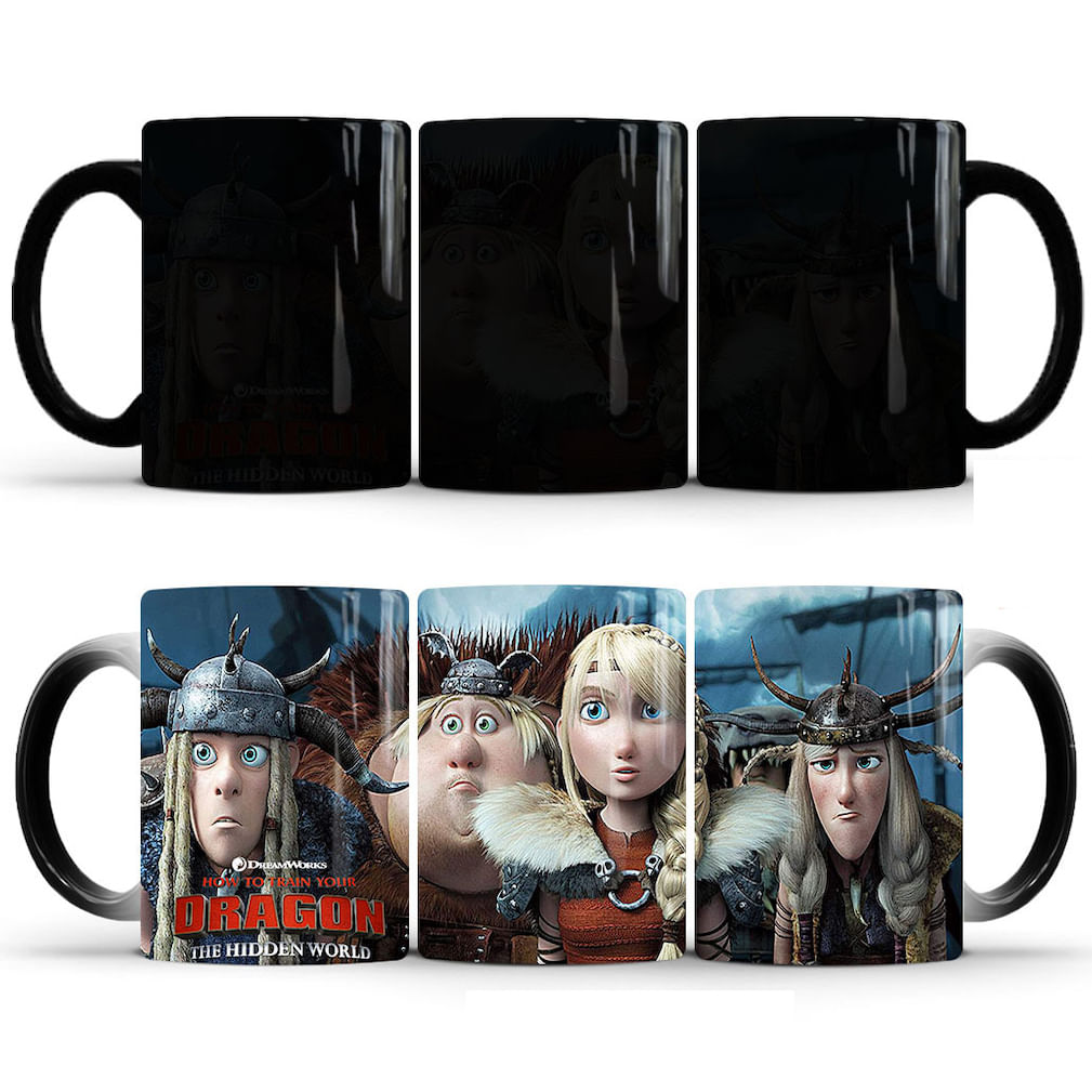 Caneca De Café Cerâmica Train Dragons Toothless Color Changing