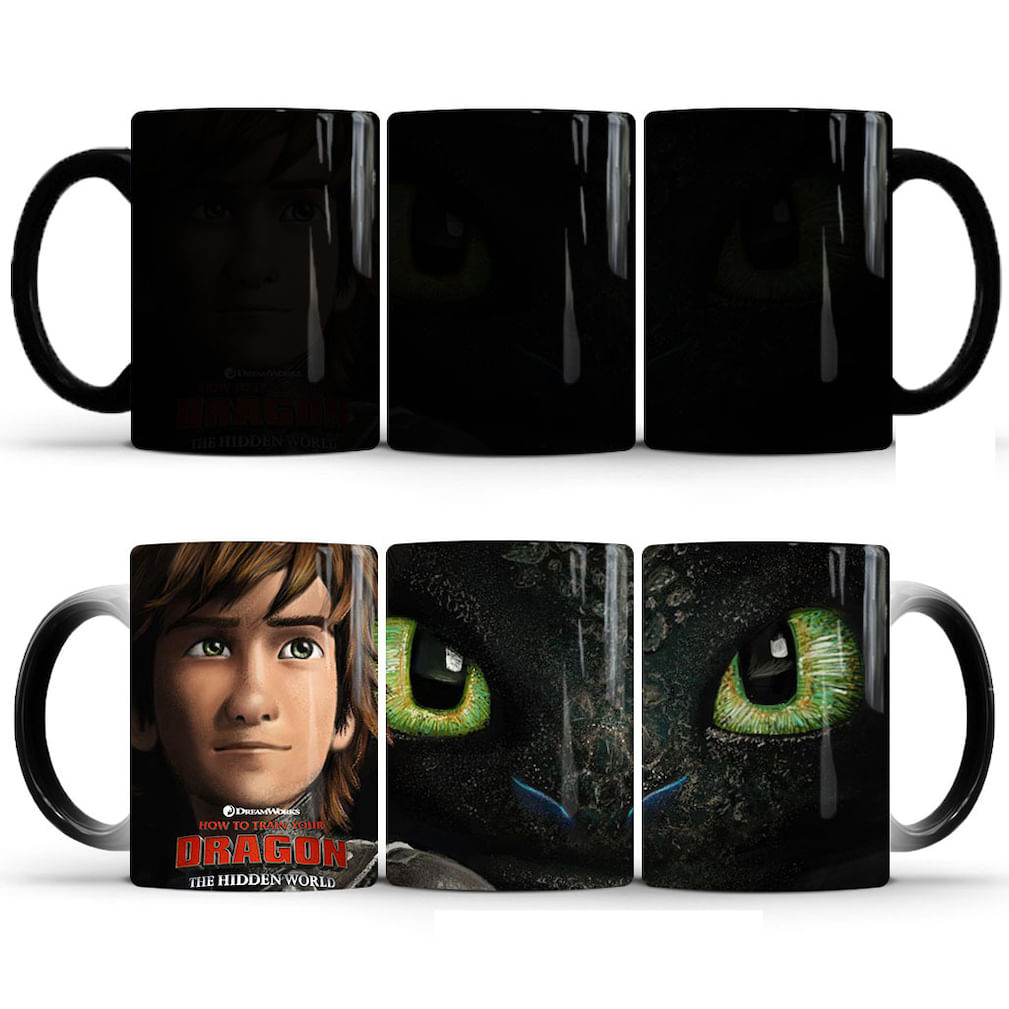 Caneca Train Dragon Toothless Color Changing Ceramic Coffee