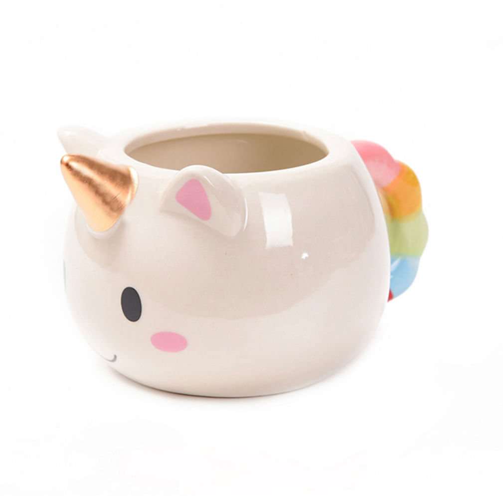 Cereal Cup Cartoon Unicorns Ceramic 320ml Para Meninas