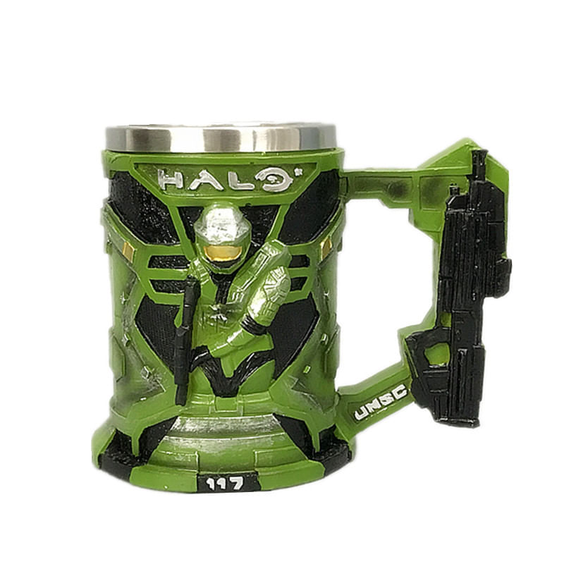 Caneca De Café De Cerâmica Green Armor Hero Knight 600ml