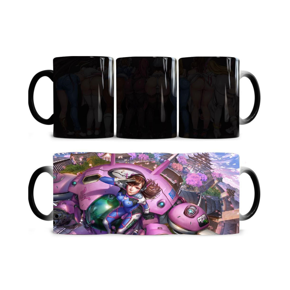 Caneca De Café Com Mudança De Cor Overwatch Anime 350ml