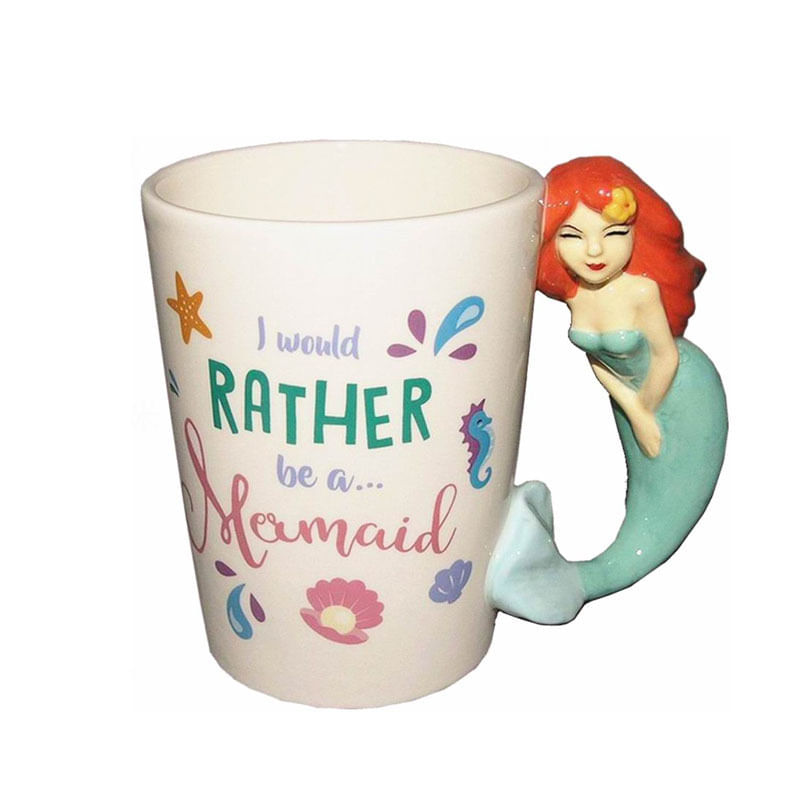 Caneca De Café Mermaids Shape Ceramic 300ml