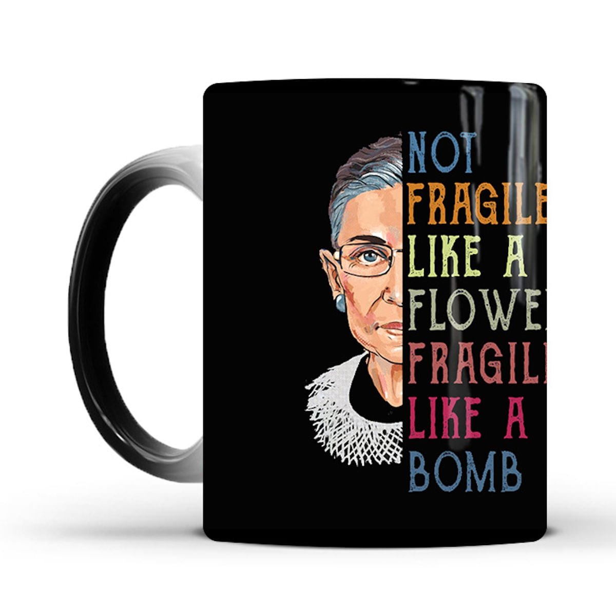 Caneca Mágica, Xícara De Chá, 400 Ml, Que Muda De Cor, Ruth Bader Ginsburg