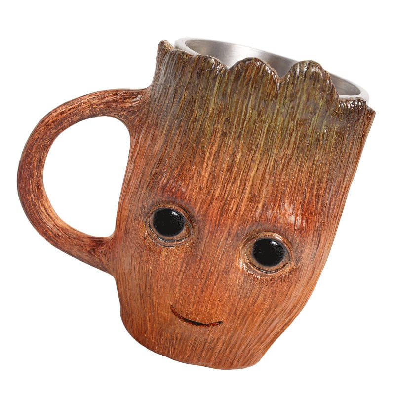 Caneca De Café Groot Tree Ceramic 500ml Resina De Aço Inoxidável